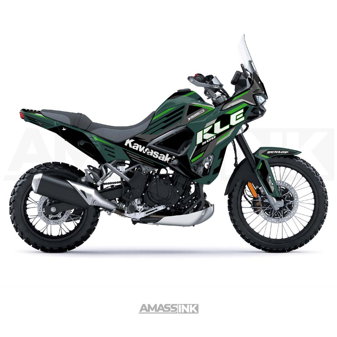 Adhesivos Moto Kawasaki KLE 500 (2026-2027) - Ripple Green