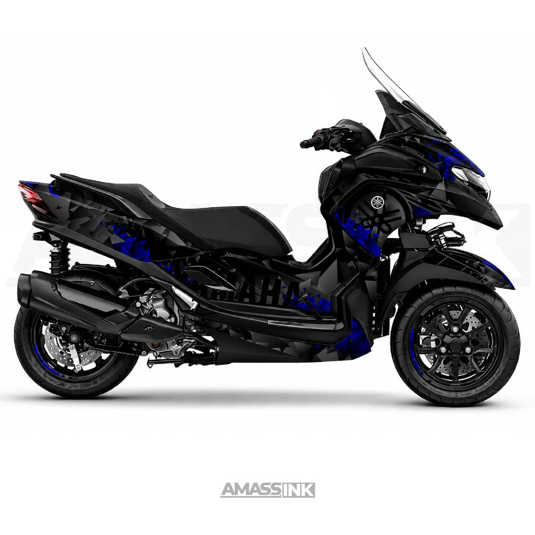 Adhesivos Moto Yamaha Tricity 300 (2020-2027) - Geometrical Blue