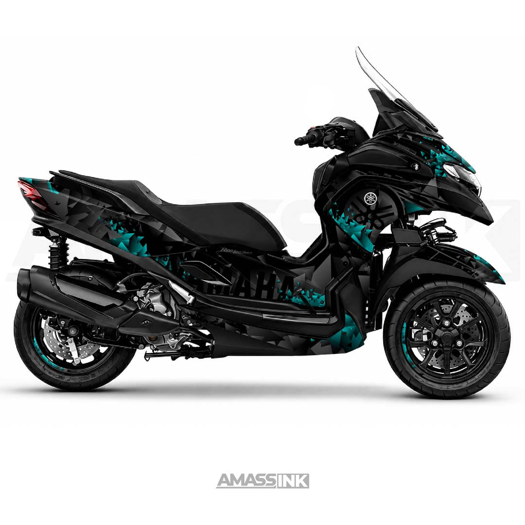 Vinilos Moto Yamaha Tricity 300 (2020-2027) - Geometrical Turquesa