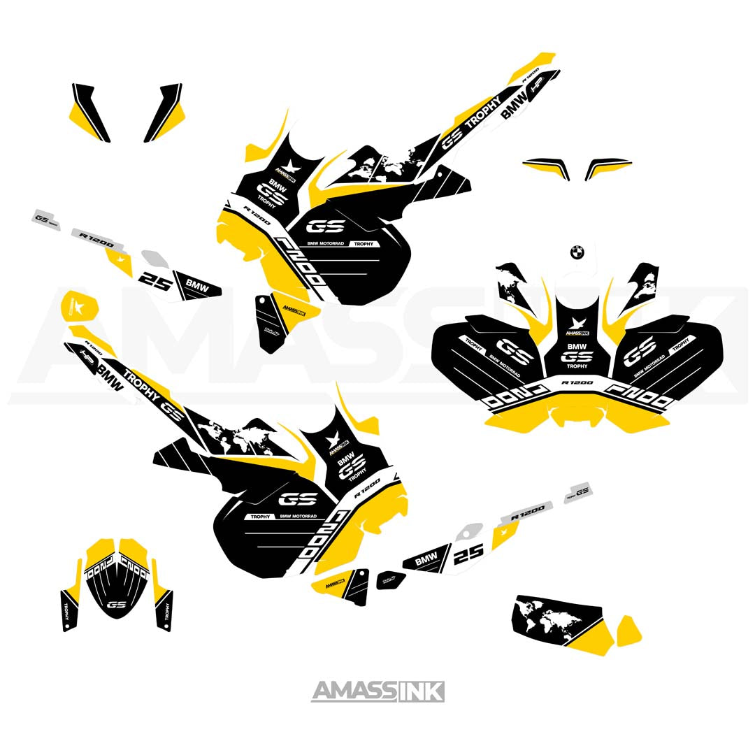 Adhesivos Moto BMW GS R1250-R1200 Adventure (2014-2025) - Trophy Yellow