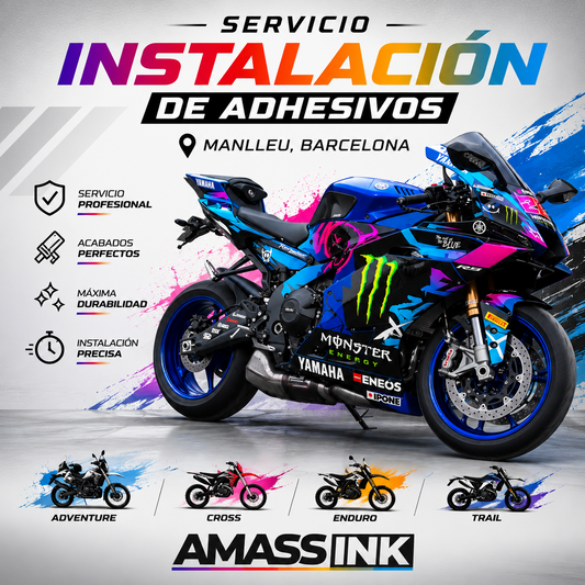 Montaje adhesivos motos Barcelona