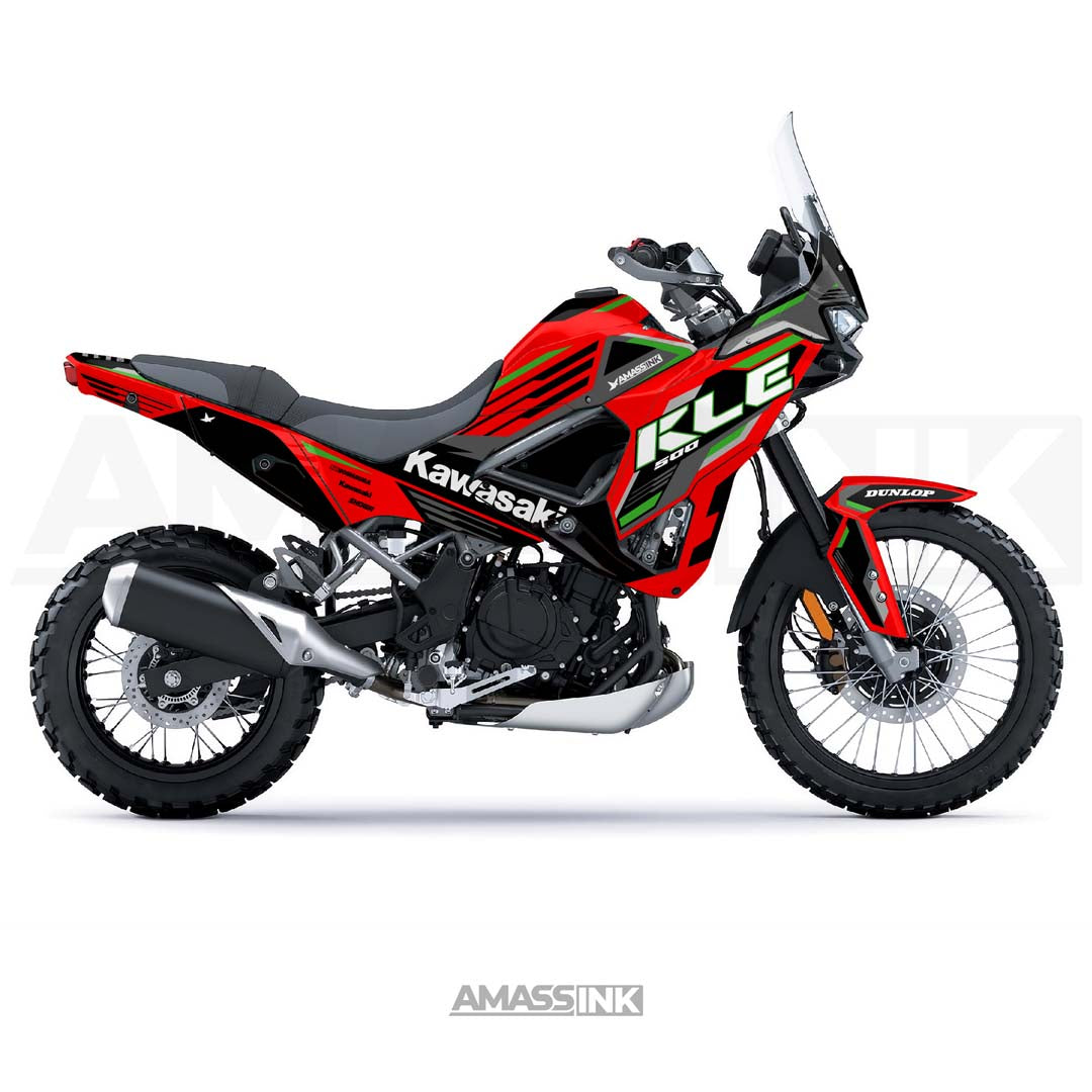 Adhesivos Moto Kawasaki KLE 500 (2026-2027) - Ripple Red