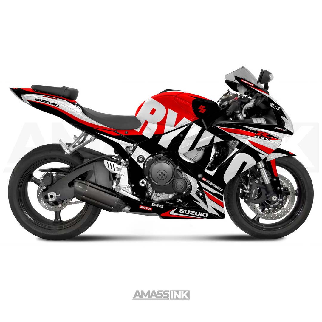 Adhesivos Moto Suzuki GSX R 600 (2006-2007) - RYUYO Red