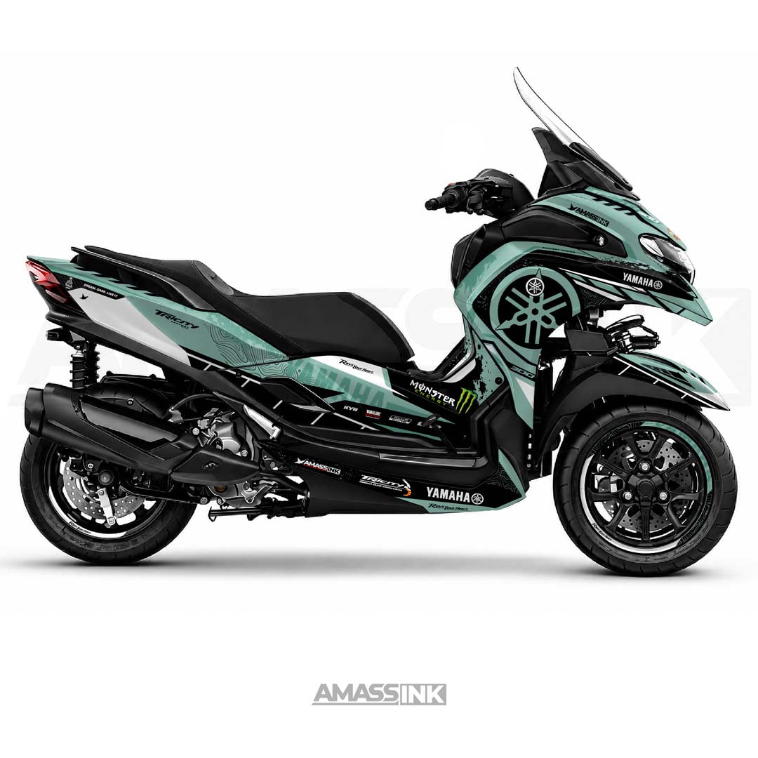 Adhesivos Moto Yamaha Tricity 300 (2020-2027) - Flop Turquesa