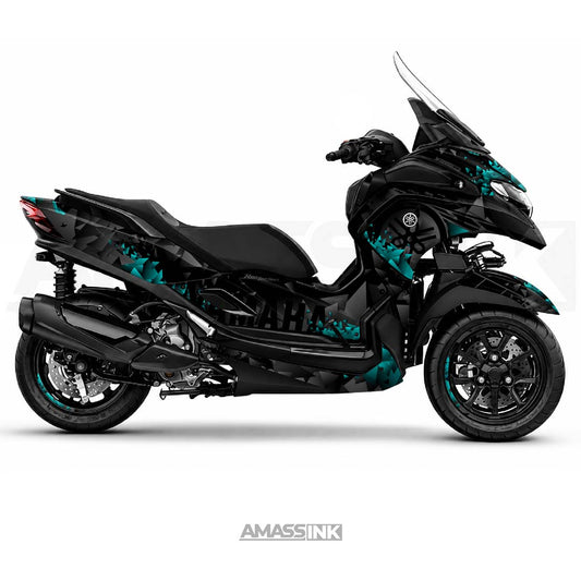 Vinilos Moto Yamaha Tricity 300 (2020-2027) - Geometrical Turquesa