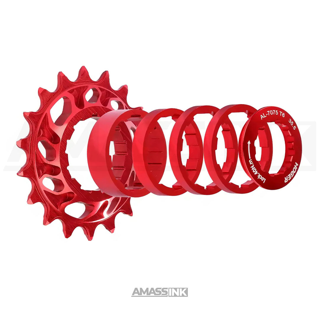 Piñon Fijo 18t Cassette - Rojo